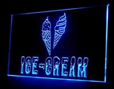 OPEN Ice Cream LED Neon Sign